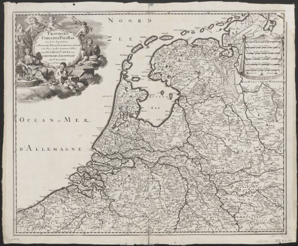 Provinces unies des Pays-Bas avec leurs acquisitions dans la Flandre, le Brabant, le Limbourg, et le Lyege et les places qu'elles tiennent sur le Rhin dans le Duché de Cleves, et dans l'Archevesché et Eslectorat de Cologne