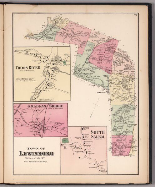 Town of Lewisboro, Westchester County, New York.  (insets) Goldens Bridge.  Cross River.  South Salem.