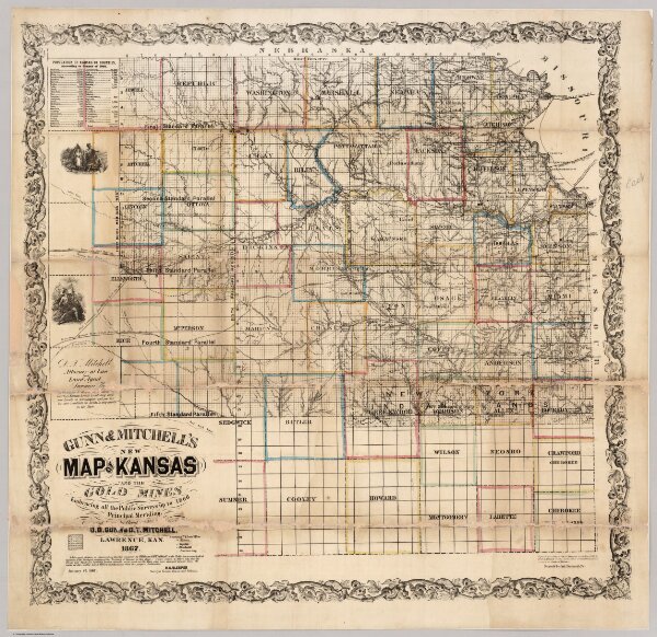 New Map Of Kansas And The Gold Mines