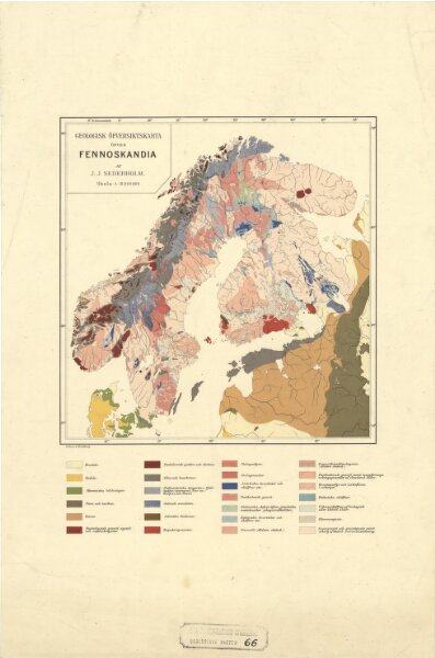 Geologiske kart 66: Geologisk öfversiktskarta öfver Fennoskandia