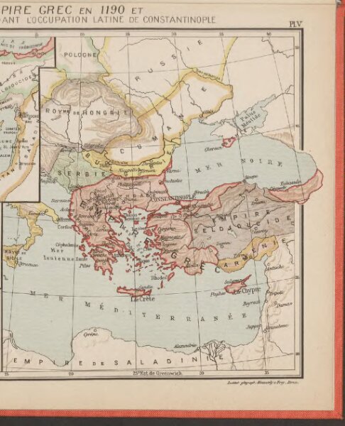 L'Empire Grec en 1190 et l'Hellenisme pendant l'occupation latine de Constantinople [Hauptkarte]