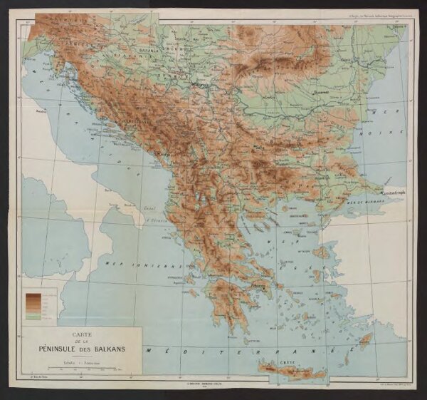 Carte de la Péninsule des Balkans
