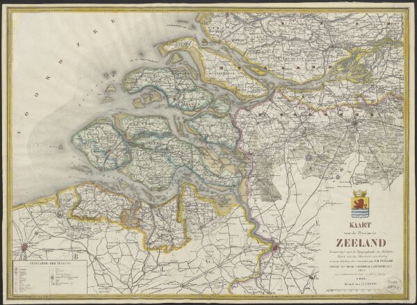 Kaart van de Provincie Zeeland : vervaardigd naar de topographische en militaire kaart van het Ministerie van Oorlog en naar schetsen der gemeenten van P.H. Witkamp