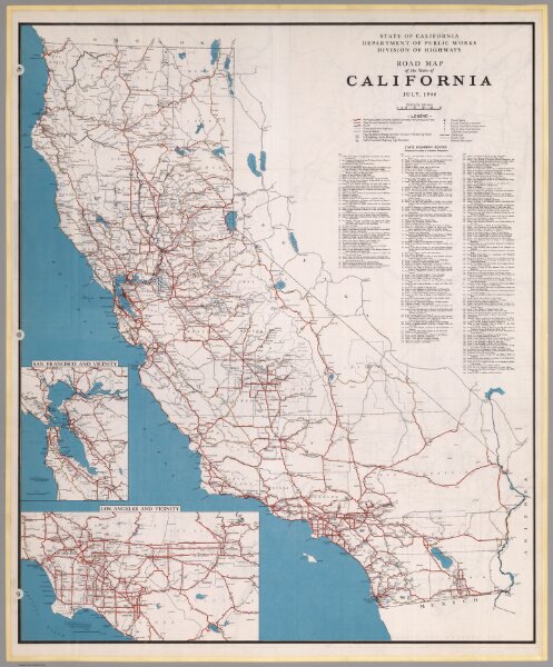Road Map of the State of California, July, 1940.