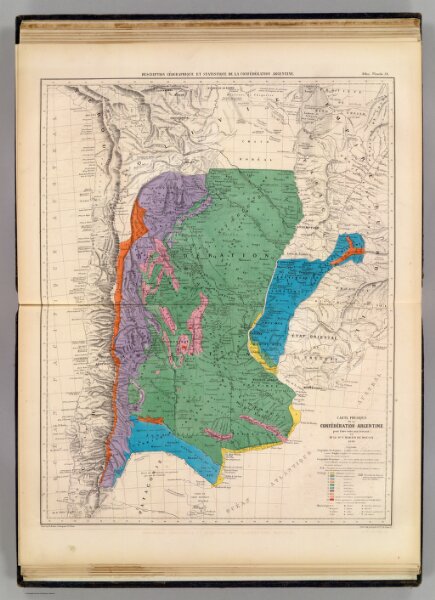 Carte physique de la Confederation Argentine.