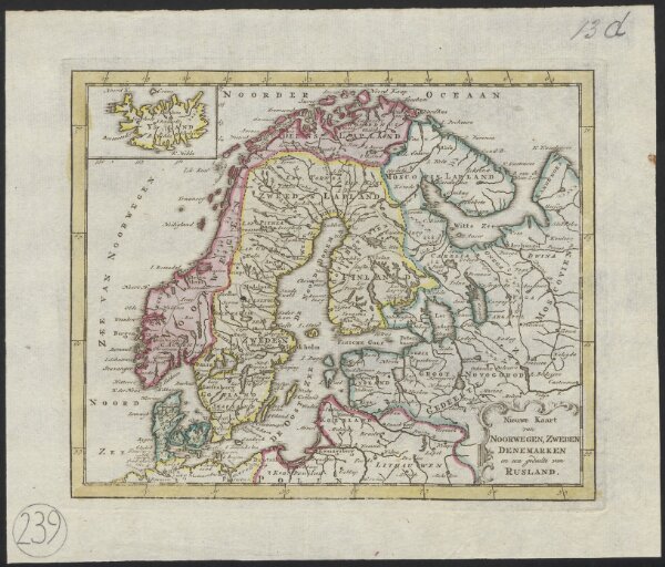 Nieuwe kaart van Noorwegen, Zweden, Denemarken en een gedeelte van Rusland