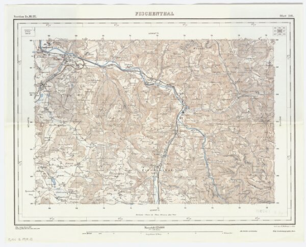 Topographischer Atlas der Schweiz (Siegfried-Karte): Blatt 216: Fischenthal