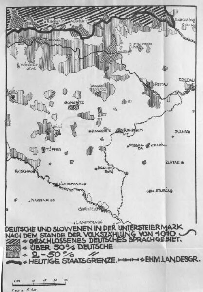 Deutsche und Slowenen in der Untersteiermark nach dem Stande der Volkszählung von 1910