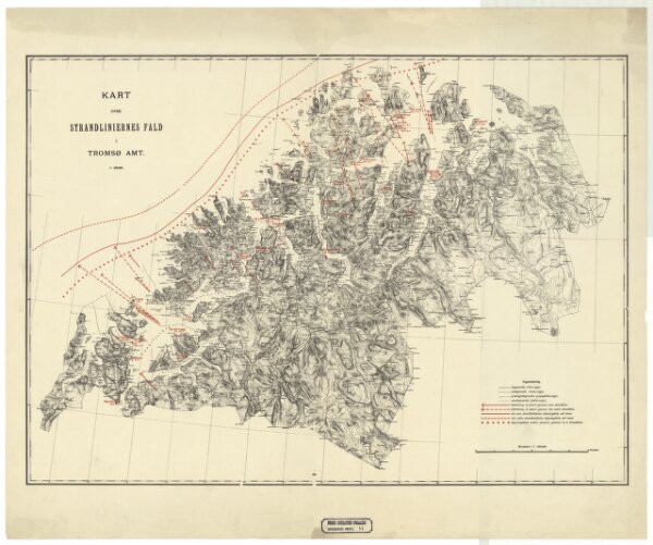 Geologiske kart 4 Kart over Strandliniernes fald i Tromsø amt