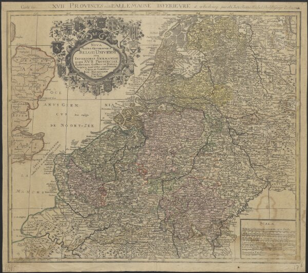 Nova mappa geographica Belgii universi seu Inferioris Germaniae quam XVII Provinciae, Austriaco, Gallico et Batavo sceptro parentes constituunt