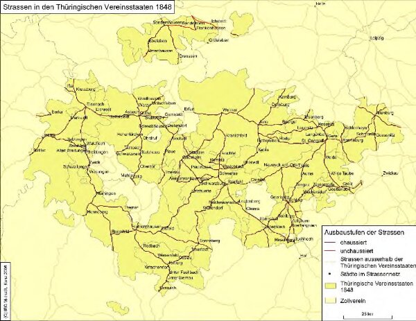 Straßen in den Thüringischen Vereinsstaaten 1848