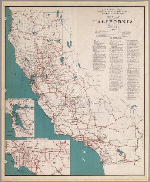 Road Map of the State of California, July, 1942.