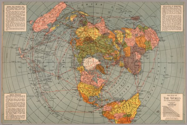 Map of the World, Polar Azimuthal Equidistant Projection