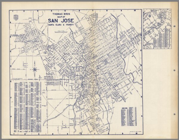 Thomas Bros Map of San Jose, Santa Clara & Vicinity, California.