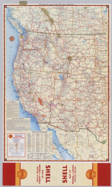 Shell Highway Map of Western United States.