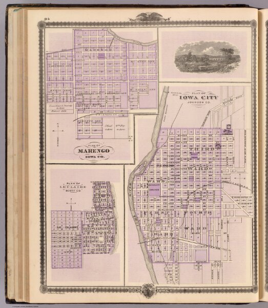 Plan of Iowa City, Plan of Marengo, Plan of Le Claire.