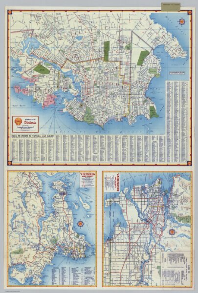 Shell Street Map of Victoria.  Victoria and Vicinity.  Vancouver and Vicinity.
