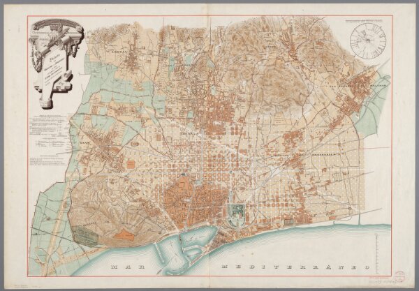 Plano de Barcelona y sus alrededores en 1890 / trazado por D.J.M. Serra
