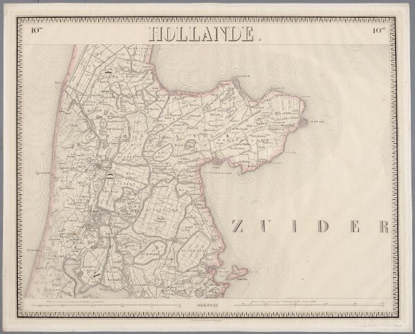 10me Alkmaar, uit: Nouvelle carte de la Hollande, d'après Kraijenhoff et les meilleures cartes connues / Établissement Géographique de Bruxelles, fondé par Ph. Vander Maelen