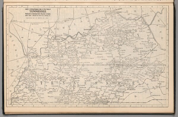 Railway Distance Map of the State of Tennessee