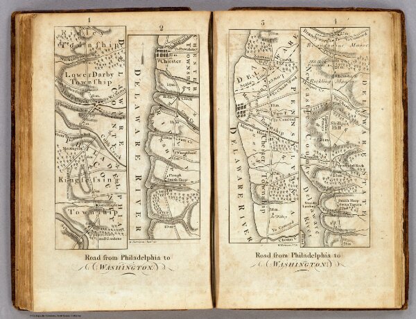 Road from Philadelphia to Washington. (Maps) 1, 2, 3 and 4.