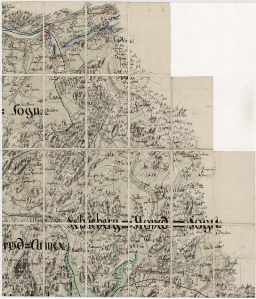 Jegerkorps nr 4- Situationskart over en Deel af Berg, Scheberg og Borge Sogner med tilhørende  Annexer