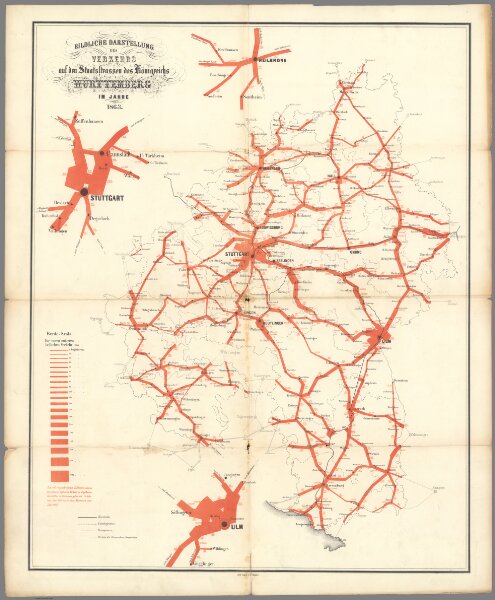 Bildliche Darstellung des Verkehrs auf den Staatsstrassen des Königreichs Württemberg im Jahre 1863.