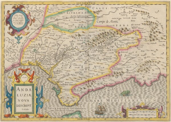Andaluziae Nova Descript. [Karte], in: Gerardi Mercatoris et I. Hondii Newer Atlas, oder, Grosses Weltbuch, Bd. 2, S. 204.
