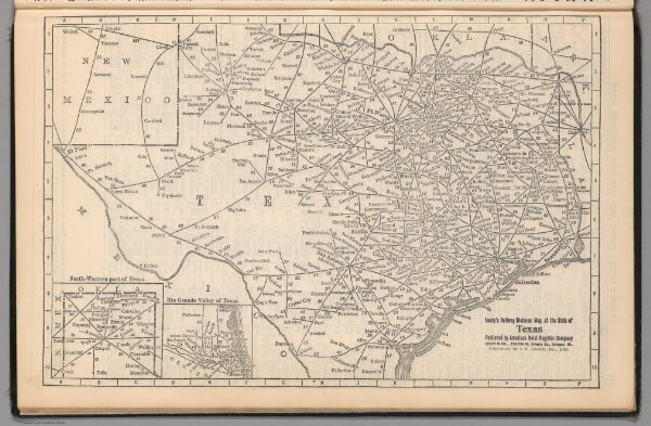 Railway Distance Map of the State of Texas