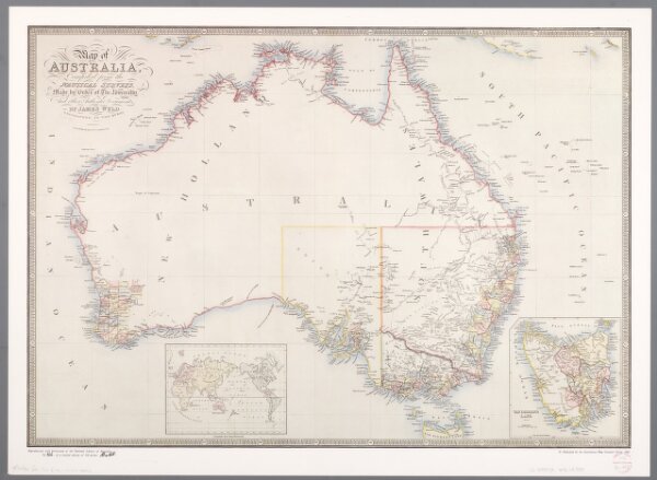 Map of Australia / compiled from the nautical surveys, made by order of the Admiralty, and other authentic documents, by James Wyld