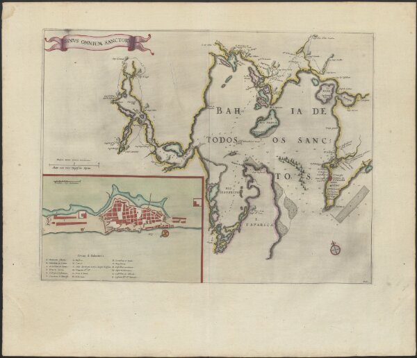 [Map of the All Saints' Bay, in the map:] BAHIA DE | TODOS OS SANC- | TOS
