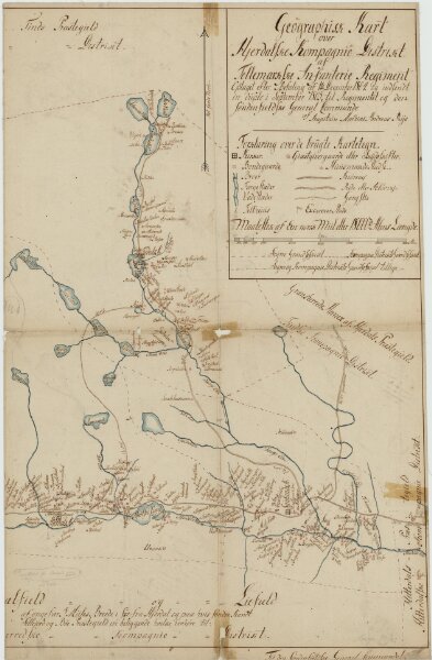 Kartblad 21 øst-2: Geographisk Kart over det Hjerdalske Compagnie District; østre del versjon 1