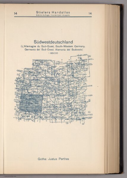 Index Map:  14.  Sudwestdeutschland.  South-Western Germany.