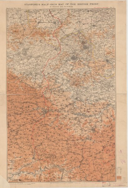 Stanford's half-inch map of the British front in France and Flanders