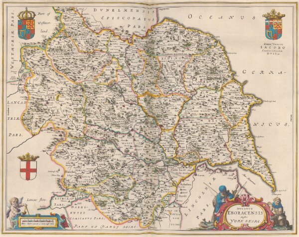 Ducatus Eboracensis Anglice York Shire. [Karte], in: Theatrum orbis terrarum, sive, Atlas novus, Bd. 4, S. 439.