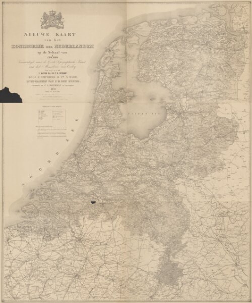 Nieuwe kaart van het Koningrijk der Nederlanden op de schaal van 200.000