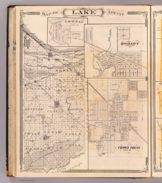 Map of Lake County (with) Lowell, Hobart, Crown Point.