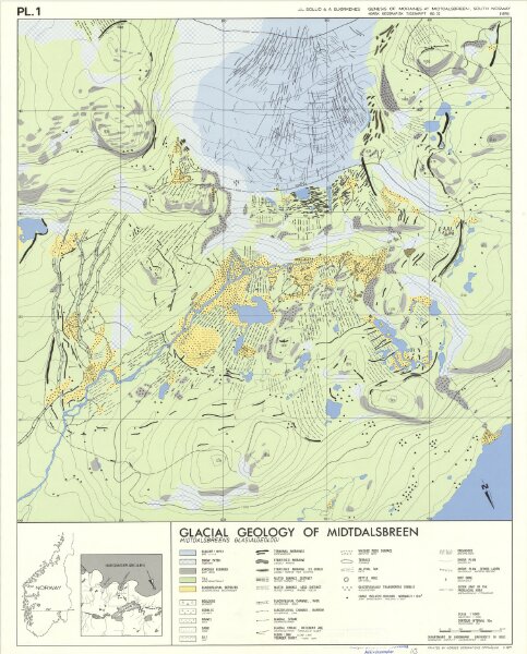 Geologisk kart 113: Glacial Geology of Midtdalsbreen