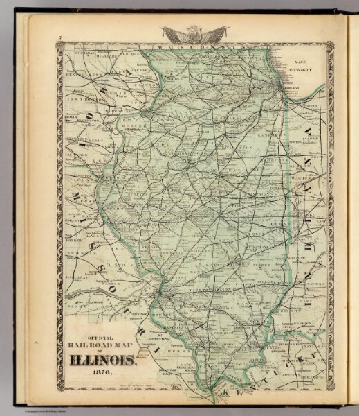 Official railroad map of Illinois.