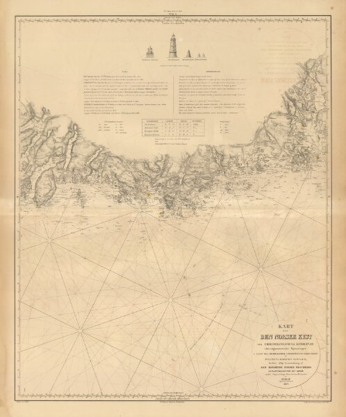 Museumskart 217-25: Kart over Den Norske Kyst fra Christiansand til Lindesnæs