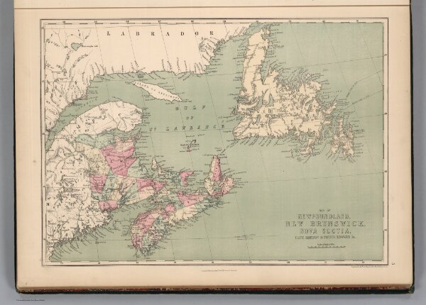 Map of Newfoundland, New Brunswick, Nova Scotia, Cape Breton, and Prince Edward Island.
