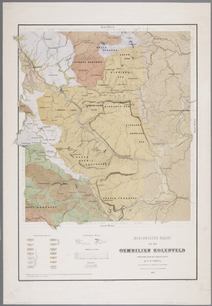 Geologische kaart van het Oembilien kolenveld / opgenomen door R.D.M. Verbeek en K.A. Naumann en J.F. de Corte ; geteekend door F.H.H.G. Schliep