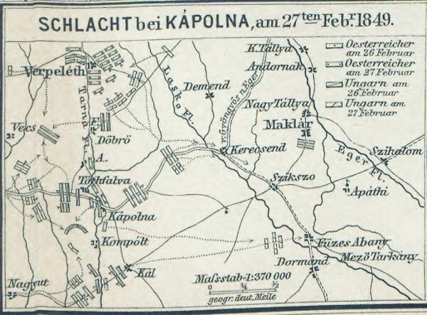 Schlacht bei Kápolna, am 27ten Febr. 1849