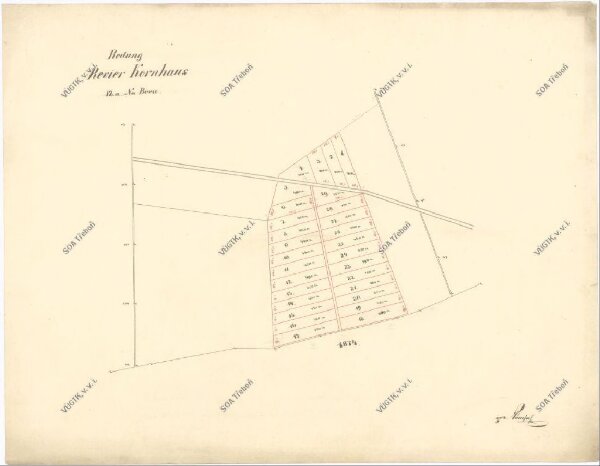 Klučení půdy v polesí Mšec v roce 1874 1