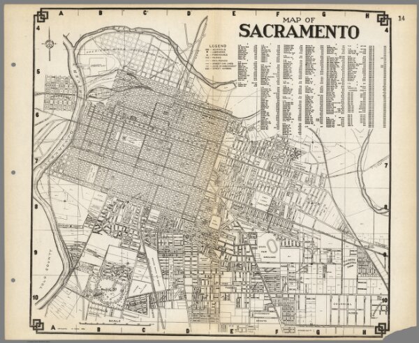 Map of Sacramento, California.