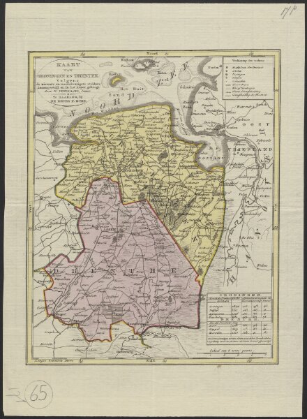 Kaart van Groningen en Drenthe