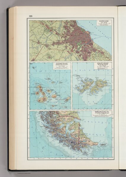 223.  Buenos Aires, Galapagos, Falklands, Tierra del Fuego, Straits of Magellan.  The World Atlas.