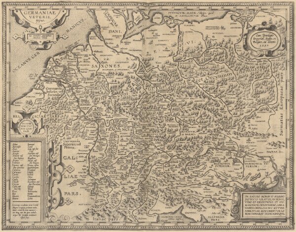 Germaniae Veteris, typus. [Karte], in: Theatrum orbis terrarum, S. 473.