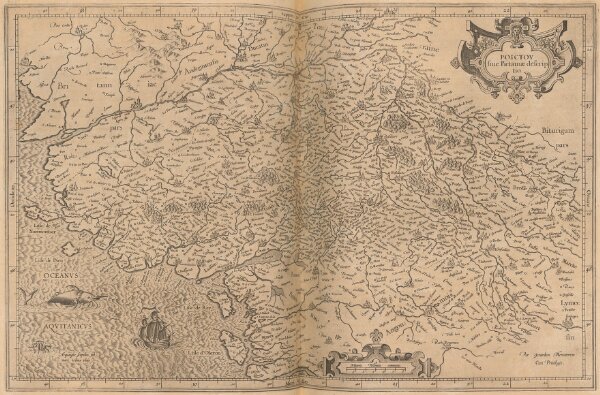 Poictou sive Pictauiae descriptio [Karte], in: Gerardi Mercatoris Atlas, sive, Cosmographicae meditationes de fabrica mundi et fabricati figura, S. 246.