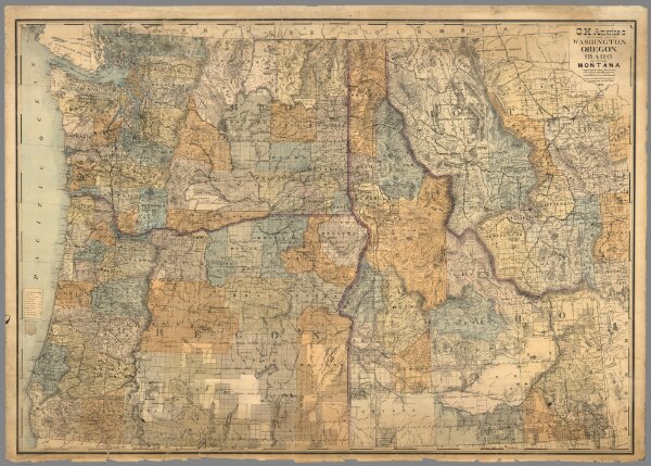 Sectional map of Washington, Oregon, Idaho, and western Montana